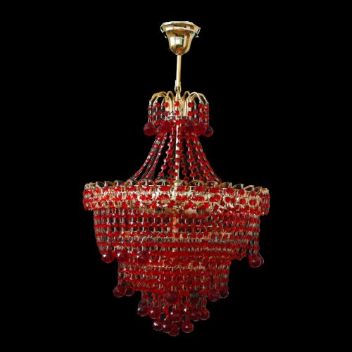 Люстра Натали Софья красная  в Кирове Гусь Хрустальный