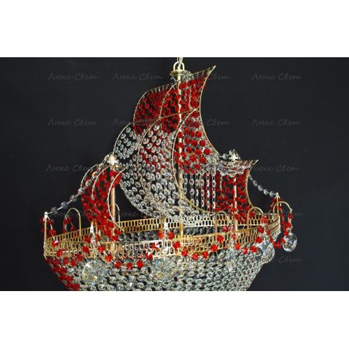 Люстра Корвет красный в Кирове Гусь Хрустальный
