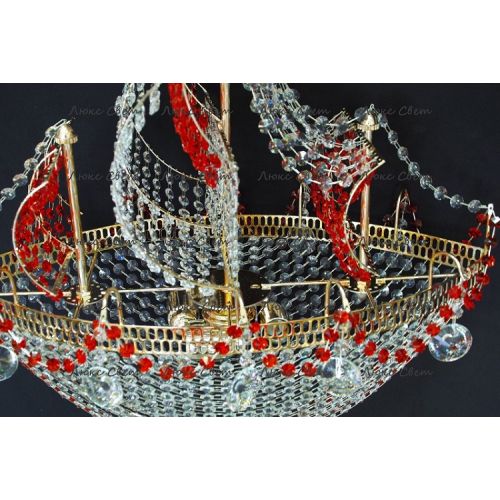 Люстра Корвет красный в Кирове Гусь Хрустальный