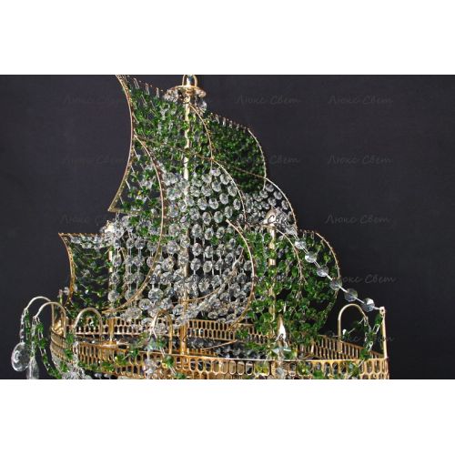 Люстра Корвет зеленый в Кирове Гусь Хрустальный