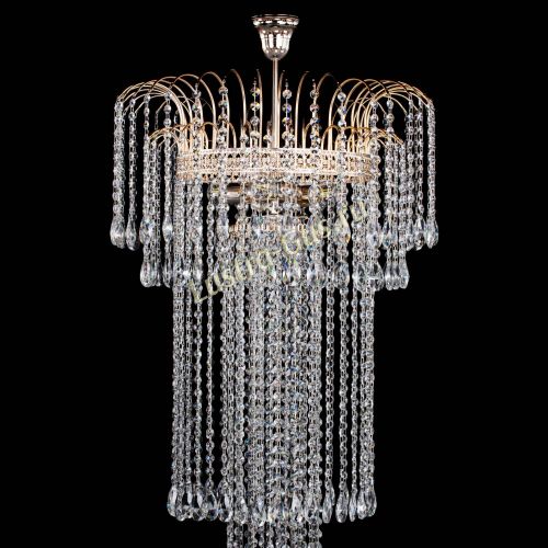 Люстра Агата Каскад №4 длинная в Кирове Гусь Хрустальный