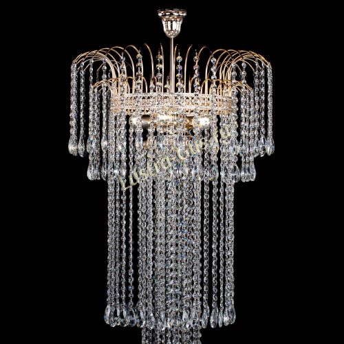 Люстра Агата Каскад №4 длинная в Кирове Гусь Хрустальный