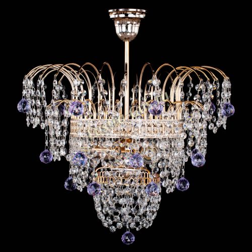 Люстра Агата Венеция №2 - 3 лампы фиолетовая в Кирове Гусь Хрустальный