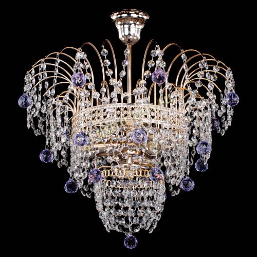 Люстра Агата Венеция №2 - 3 лампы фиолетовая в Кирове Гусь Хрустальный