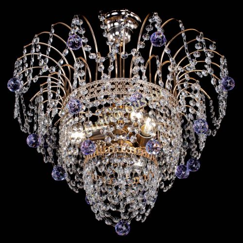 Люстра Агата Венеция №2 - 3 лампы фиолетовая в Кирове Гусь Хрустальный