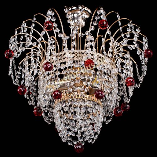 Люстра Агата Венеция №2 - 3 лампы красная в Кирове Гусь Хрустальный