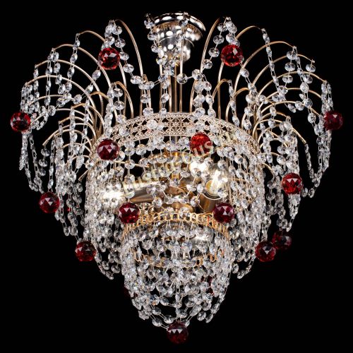 Люстра Агата Венеция №2 - 3 лампы красная в Кирове Гусь Хрустальный