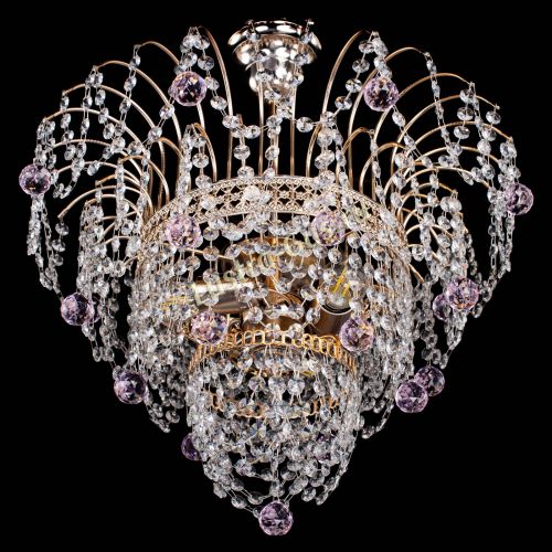 Люстра Агата Венеция №2 - 3 лампы розовая в Кирове Гусь Хрустальный