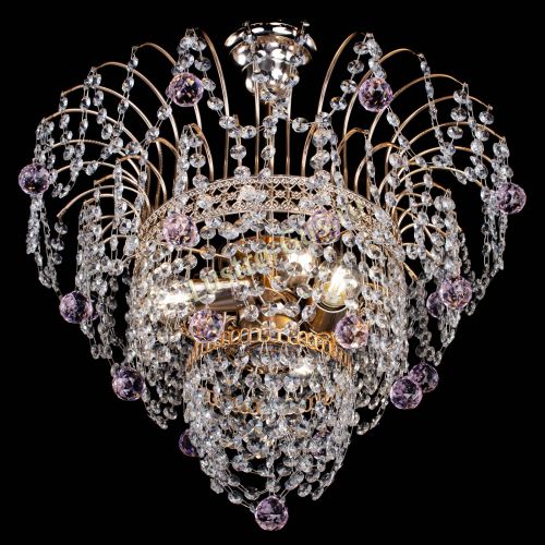 Люстра Агата Венеция №2 - 3 лампы розовая в Кирове Гусь Хрустальный