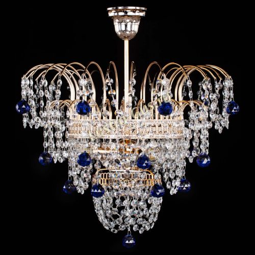 Люстра Агата Венеция №2 - 3 лампы синяя в Кирове Гусь Хрустальный