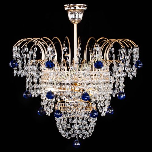 Люстра Агата Венеция №2 - 3 лампы синяя в Кирове Гусь Хрустальный