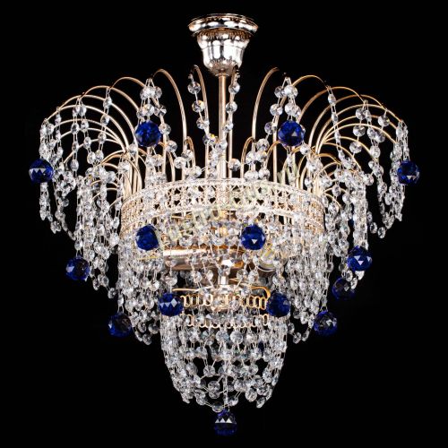 Люстра Агата Венеция №2 - 3 лампы синяя в Кирове Гусь Хрустальный
