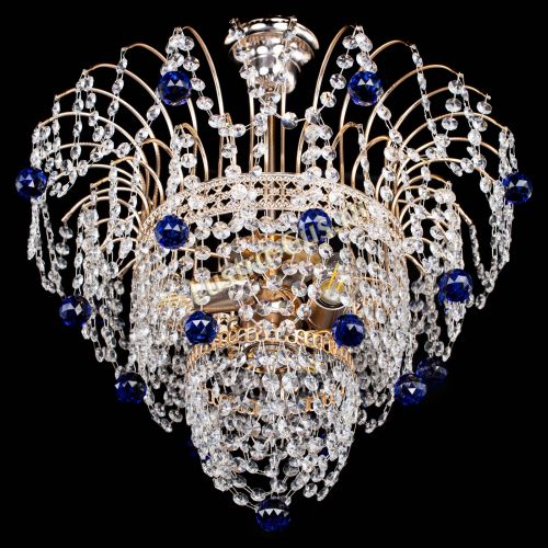 Люстра Агата Венеция №2 - 3 лампы синяя в Кирове Гусь Хрустальный