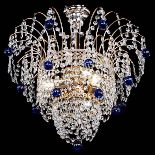 Люстра Агата Венеция №2 - 3 лампы синяя в Кирове Гусь Хрустальный