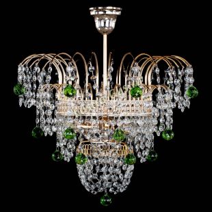 Люстра подвесная Агата Венеция №2 - 3 лампы зеленая