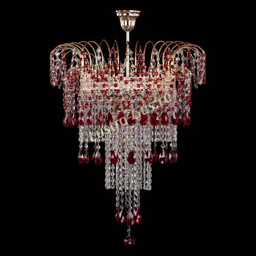 Люстра Агата Венеция №4 длинная Красная в Кирове Гусь Хрустальный