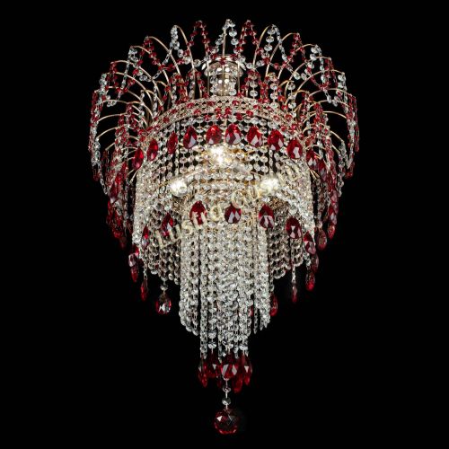Люстра Агата Венеция №4 длинная Красная в Кирове Гусь Хрустальный