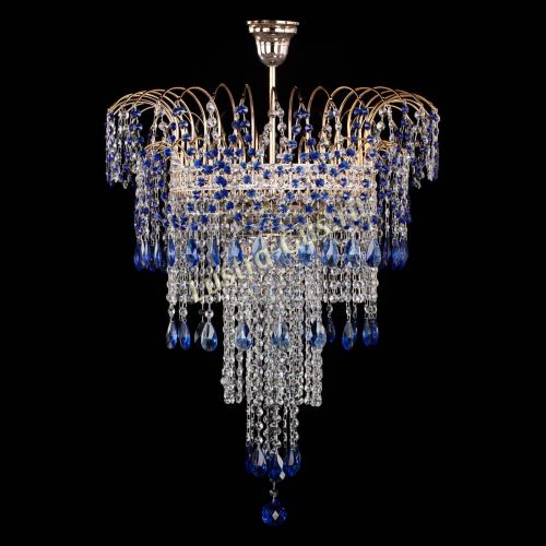 Люстра Агата Венеция №4 длинная Синяя в Кирове Гусь Хрустальный