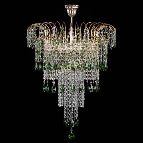 Люстра Агата Венеция №4 длинная Зеленая в Кирове Гусь Хрустальный