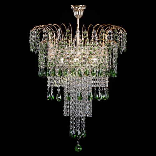 Люстра Агата Венеция №4 длинная Зеленая в Кирове Гусь Хрустальный