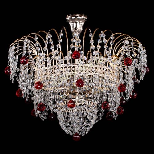 Люстра Агата Венеция №4 шар красная в Кирове Гусь Хрустальный