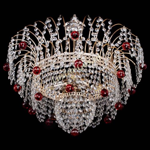 Люстра Агата Венеция №4 шар красная в Кирове Гусь Хрустальный