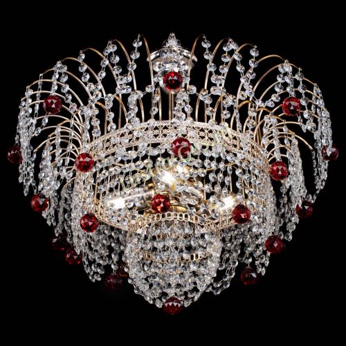 Люстра Агата Венеция №4 шар красная в Кирове Гусь Хрустальный