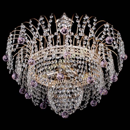 Люстра Агата Венеция №4 шар розовая в Кирове Гусь Хрустальный