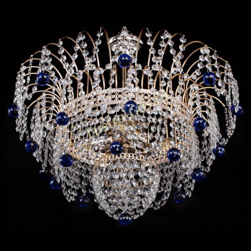 Люстра Агата Венеция №4 шар синяя в Кирове Гусь Хрустальный