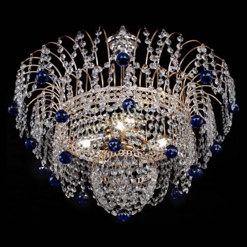 Люстра Агата Венеция №4 шар синяя в Кирове Гусь Хрустальный