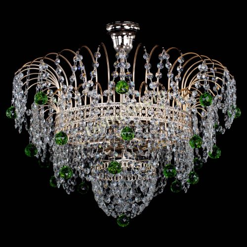 Люстра Агата Венеция №4 шар зеленая в Кирове Гусь Хрустальный