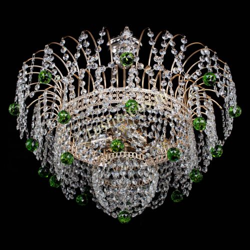 Люстра Агата Венеция №4 шар зеленая в Кирове Гусь Хрустальный