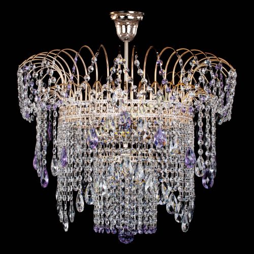 Люстра Агата Венеция №4 фиолетовая в Кирове Гусь Хрустальный