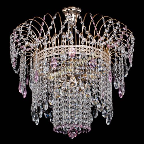 Люстра Агата Венеция №4 розовая в Кирове Гусь Хрустальный
