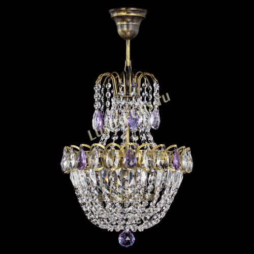Люстра Астра №1 с подвесом под бронзу Фиолетоавя в Кирове Гусь Хрустальный