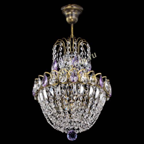 Люстра Астра №1 с подвесом под бронзу Фиолетоавя в Кирове Гусь Хрустальный