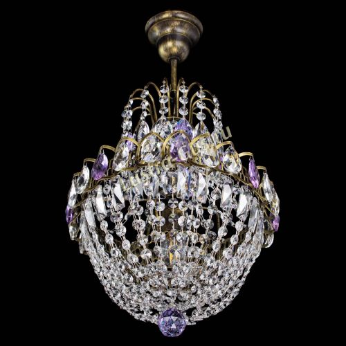 Люстра Астра №1 с подвесом под бронзу Фиолетоавя в Кирове Гусь Хрустальный