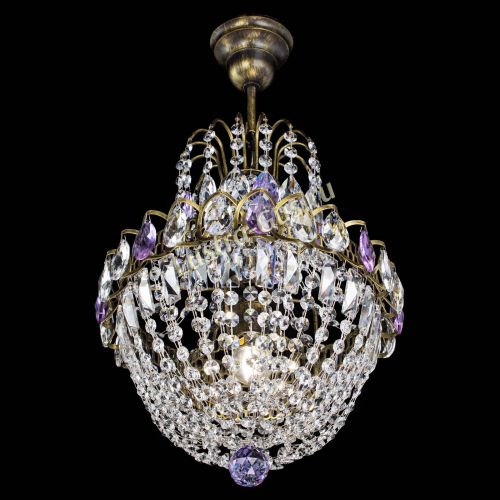Люстра Астра №1 с подвесом под бронзу Фиолетоавя в Кирове Гусь Хрустальный