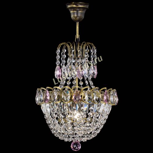 Люстра Астра №1 с подвесом под бронзу Розовая в Кирове Гусь Хрустальный