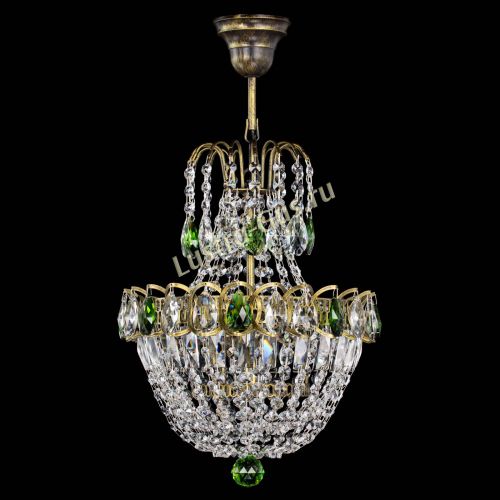 Люстра Астра №1 с подвесом под бронзу Зеленая в Кирове Гусь Хрустальный