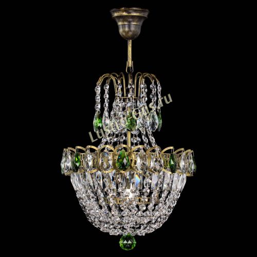 Люстра Астра №1 с подвесом под бронзу Зеленая в Кирове Гусь Хрустальный