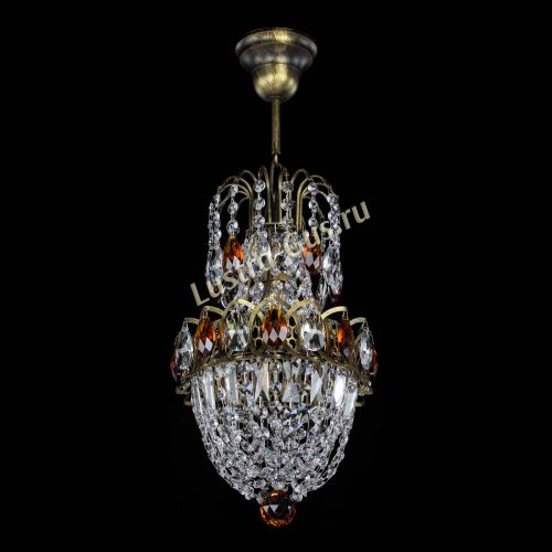 Люстра Астра №1 узкая чайная под бронзу в Кирове Гусь Хрустальный