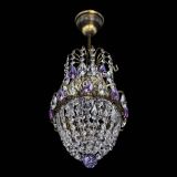 Люстра Астра №1 узкая фиолетовая под бронзу в Кирове