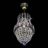 Люстра Астра №1 узкая фиолетовая под бронзу в Кирове