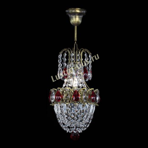 Люстра Астра №1 узкая красная под бронзу в Кирове Гусь Хрустальный