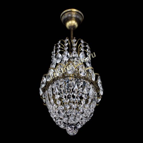 Люстра Астра №1 узкая с подвесом под бронзу в Кирове Гусь Хрустальный