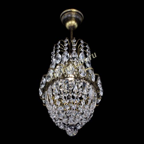 Люстра Астра №1 узкая с подвесом под бронзу в Кирове Гусь Хрустальный