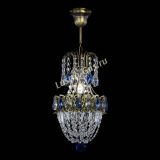 Люстра Астра №1 узкая синяя под бронзу в Кирове