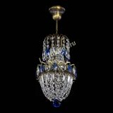 Люстра Астра №1 узкая синяя под бронзу в Кирове