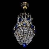 Люстра Астра №1 узкая синяя под бронзу в Кирове